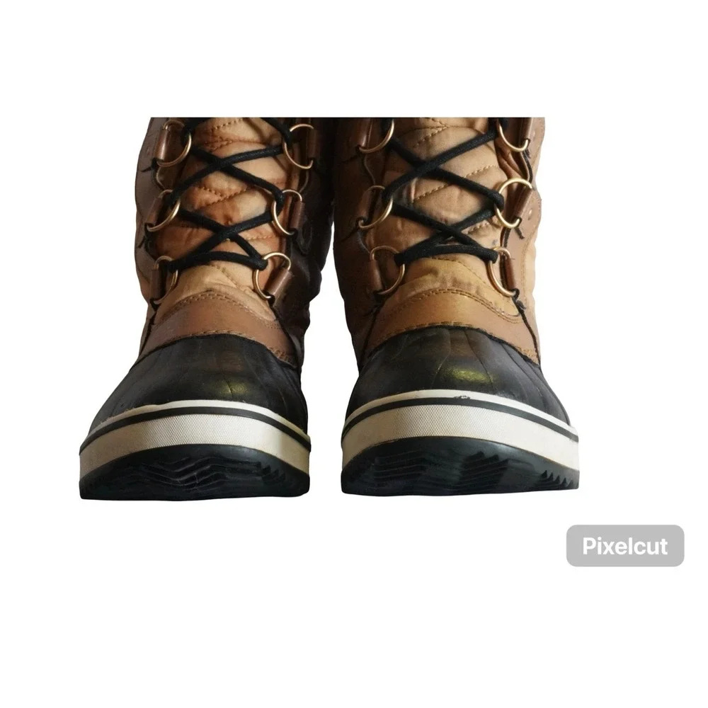 Sorel Tofino II NL2332-373 Womens Snow Boots 9.5 Brown Fur Lace-Up Mid Calf Boot